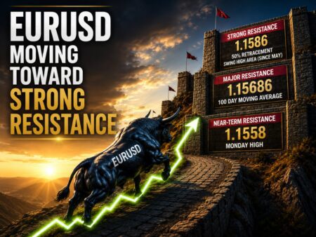 EURUSD tests the week’s high and looks toward the 100 day MA/other resistance targets