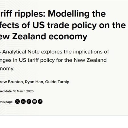 Reserve Bank of New Zealand (RBNZ) says U.S. tariffs may ease inflation short term