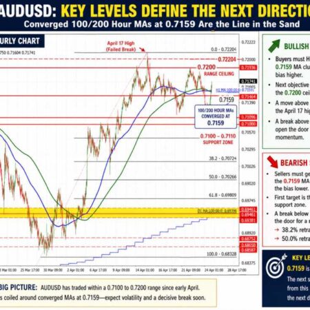 AUDUSD continues it’s range trading. Traders using the 100/200 hour MA as a bias barometer