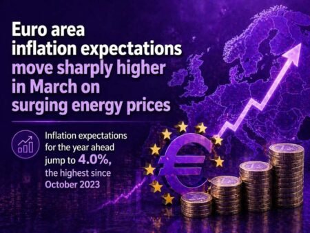 Euro area inflation expectations for the year ahead jump to highest since October 2023