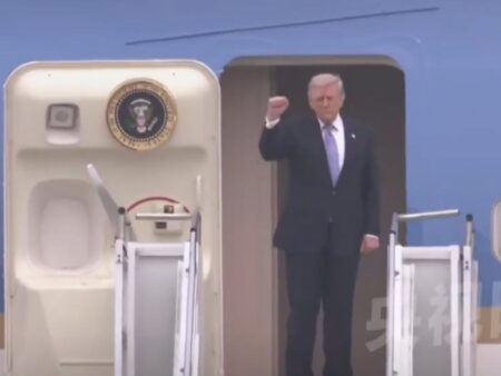 And so it ends.. Trump boards Air Force One to depart China after his visit