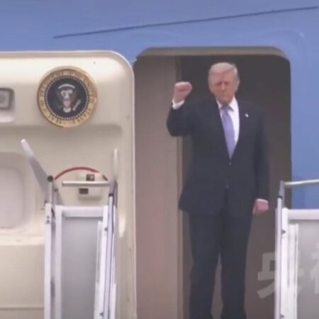 And so it ends.. Trump boards Air Force One to depart China after his visit