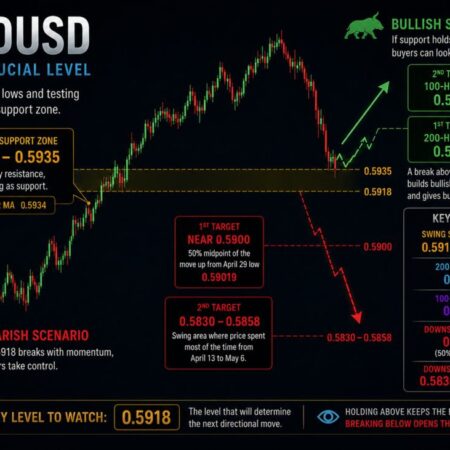 The NZDUSD falls to new lows and tests the low of a key swing area