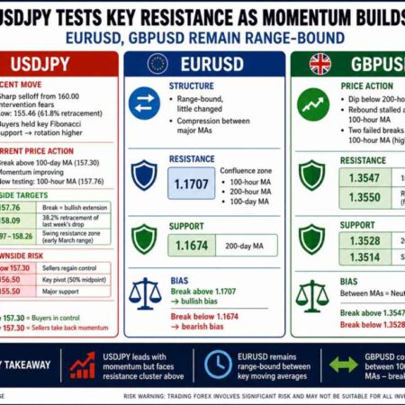 USDJPY buyers make a play with the break of a key MA. The EURUSD/GBPUSD are steady.