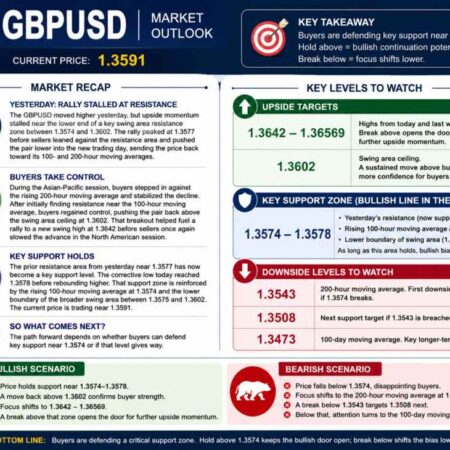 GBPUSD backs off into support. Yesterday’s resistance is today’s support.