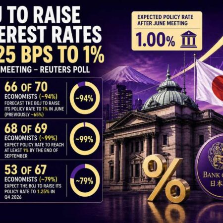 BOJ to raise interest rates to 1% in June meeting – poll