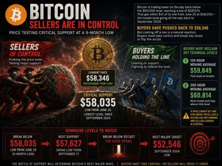 Bitcoin is testing the low for 2026 and lowest level going back to September 2024