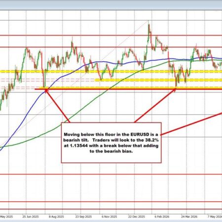 EURUSD sellers make a push to new lows and below a key floor area.