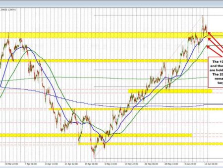 The USDCAD comes off the new highs for the year but prior highs stall the fall