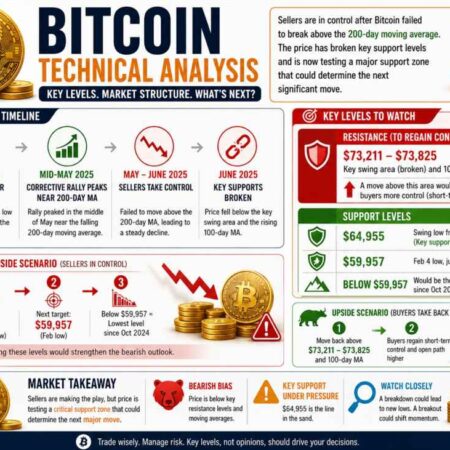 Bitcoin moves down and toward 2026 lows