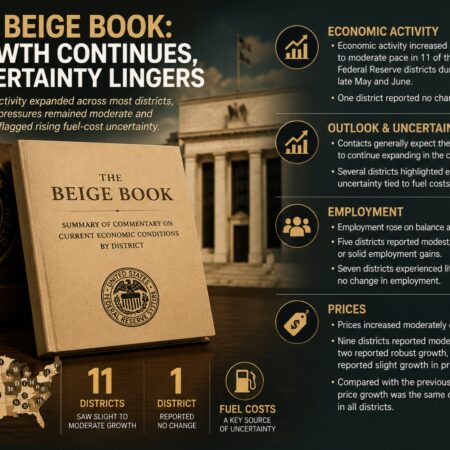 Fed Beige Book: Growth Continues, Uncertainty Lingers