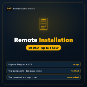ForexBotWorks remote installation: Engine and Component set up in one session